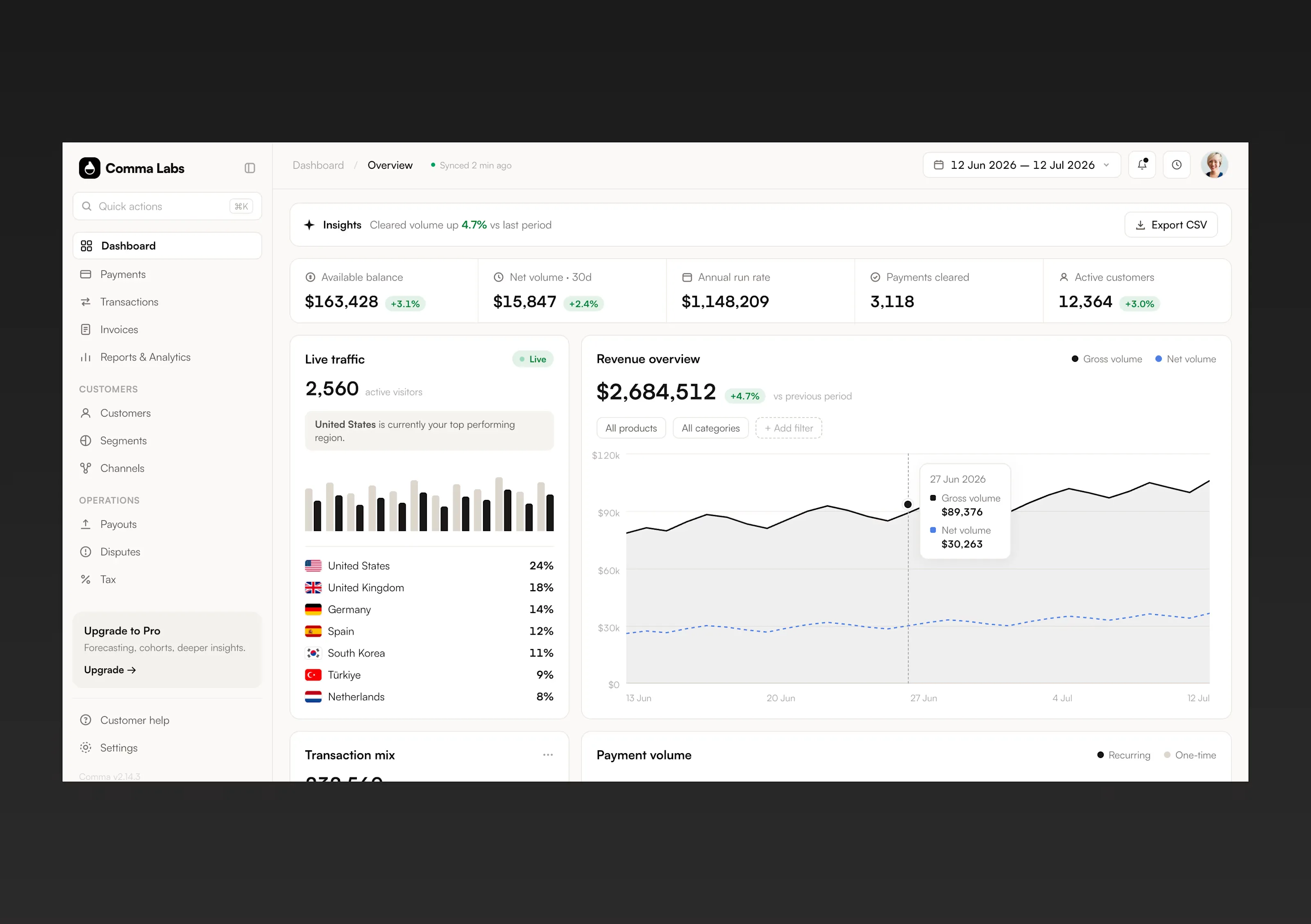 Comma Labs uygulama arayüz tasarımı örneği